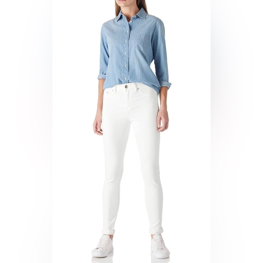 NWT RHODANTHE Women's White Denim Skinny Jeans Stretch Comfy Size 12
